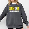 Senior 2018 Class President-School Colors Graduation Comfort Colors Sweatshirt Pepper