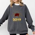 Senior 2019 Graduation Shirt Burgundy Gold Class Colors G23 Comfort Colors Sweatshirt Pepper