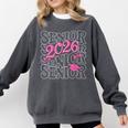 Senior 2026 Class Of 2026 Coquette Pink Bow Graduation Moms Comfort Colors Sweatshirt Pepper