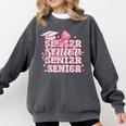 Senior 2026 Class Of 2026 Cute Coquette Pink Bow Graduation Comfort Colors Sweatshirt Pepper