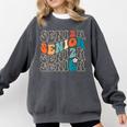 Senior 2026 Class Of 2026 Retro Groovy Graduation Grad Women Comfort Colors Sweatshirt Pepper