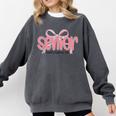 Senior 2026 Coquette Pink Bow Graduation 2026 Class Of 2026 Comfort Colors Sweatshirt Pepper