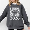 Senior 2026 Floral Flowers Class Of 2026 Graduation Kids Comfort Colors Sweatshirt Pepper