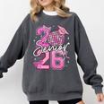 Senior 2026 Graduation Girls Coquette Pink Bow Class Of 2026 Premium Comfort Colors Sweatshirt Pepper