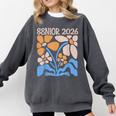 Senior 2026 Retro Groovy Flowers Graduation Comfort Colors Sweatshirt Pepper
