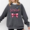 Senior Class Of 2027 Coquette Pink Bow Graduation 2027 Girls Comfort Colors Sweatshirt Pepper