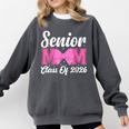 Senior Mom Class Of 2026 Pink Coquette Bow Graduation Comfort Colors Sweatshirt Pepper