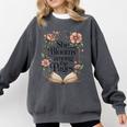 She Blooms Among The Pages Women Mom Wife Floral Book Lover Premium Tri-Blend Comfort Colors Sweatshirt Pepper She Blooms Among The Pages Women Mom Wife Floral Book Lover Premium Tri-Blend Comfort Colors Sweatshirt Pepper