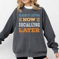 Silhouette Cutting Now Minimal Socializing Introvert Comfort Colors Sweatshirt Pepper