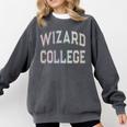 Silly Sarcastic WIZARD COLLEGE Introvert Anti Social School Comfort Colors Sweatshirt Pepper