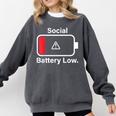 Social Battery Low Anti-Social Introvert Comfort Colors Sweatshirt Pepper