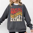 Social Distancing Expert Introvert Comfort Colors Sweatshirt Pepper