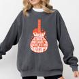 Social Introverts Hang Out With Guitars Musician Guitarist Comfort Colors Sweatshirt Pepper