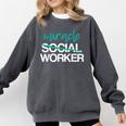 Social Worker Work Month MSW Graduation Masters Comfort Colors Sweatshirt Pepper