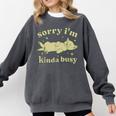 Sorry I'm Kinda Busy Lazy Cat Sarcastic Sayings Introvert Men Women Comfort Colors Sweatshirt Pepper Sorry I'm Kinda Busy Lazy Cat Sarcastic Sayings Introvert Men Women Comfort Colors Sweatshirt Pepper