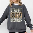 Straight Outta Cosmetology School Leopard Graduation Comfort Colors Sweatshirt Pepper