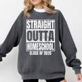 Straight Outta Homeschool Class 2025 Boys Kids Graduation Comfort Colors Sweatshirt Pepper