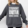 Straight Outta Middle School Class Of 2024 Graduation Comfort Colors Sweatshirt Pepper