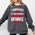I Survived My Boyfriend's Bachelor's Degree Graduation Comfort Colors Sweatshirt Pepper