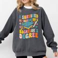 i Survived My Daughter's Bachelors Degree Groovy Graduation Comfort Colors Sweatshirt Pepper