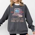 I Survived The Dial-Up Era Retro 90s Nostalgia Premium Tri-Blend Comfort Colors Sweatshirt Pepper