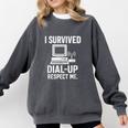 I Survived Dial-Up Internet – Retro 90s Nostalgia Comfort Colors Sweatshirt Pepper
