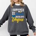 i Survived My Husbands Bachelors Degree Graduation Gifts Comfort Colors Sweatshirt Pepper