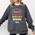 I Survived My Husband's Masters Degree Graduation Comfort Colors Sweatshirt Pepper