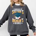 i Survived My Sisters Bachelor's Degree Graduation Gifts Comfort Colors Sweatshirt Pepper