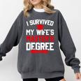 I Survived My Wife's Master's Degree Graduation Comfort Colors Sweatshirt Pepper