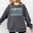 I Survived My Wife's Masters Degree Graduation Friends Comfort Colors Sweatshirt Pepper