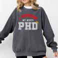 I Survived My Wife's PhD Graduation Slim Fit Shirt Comfort Colors Sweatshirt Pepper
