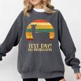 Test Day No Probllama Silhouette Teacher Student Graduation Comfort Colors Sweatshirt Pepper