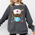 Tiger Nurse RN ER Nursing School Graduation Comfort Colors Sweatshirt Pepper