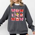 Valentine Cupid Coquette Pink Bow Apple Books Teacher Comfort Colors Sweatshirt Pepper