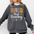 Wild About Reading Book Lover Bookworm Library Day Comfort Colors Sweatshirt Pepper