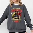 Woman Firefighter Aunt TiTi Auntie Black Graduation Comfort Colors Sweatshirt Pepper