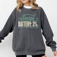 Women's Social Battery 3 Introvert Sarcasm Comfort Colors Sweatshirt Pepper Women's Social Battery 3 Introvert Sarcasm Comfort Colors Sweatshirt Pepper