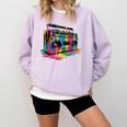 80s 90s Hip Hop Nostalgia Retro Boombox Music Lovers Comfort Colors Sweatshirt Crimson