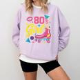 80's Girl Roller Skates Skating Eighties 1980s Nostalgia Comfort Colors Sweatshirt Crimson