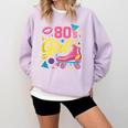 80's Girl Roller Skates Skating Eighties 1980s Nostalgia Comfort Colors Sweatshirt Crimson