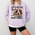 Basset Hound Dog Breed Life Is Better With Books And a For Men Women Girls Kids Comfort Colors Sweatshirt Crimson Basset Hound Dog Breed Life Is Better With Books And a For Men Women Girls Kids Comfort Colors Sweatshirt Crimson