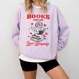 Books Are My LoveLanguage Cupid Valentines Comfort Colors Sweatshirt Crimson