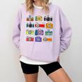 Camera Hand Drawn Old Nostalgia Retro Lens Styles Comfort Colors Sweatshirt Crimson