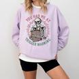 Dark Romance Had Me At Trigger Warning Skeleton Smutt Book Comfort Colors Sweatshirt Crimson
