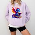 Dragon Reading a Book Bookworm Book Lover Comfort Colors Sweatshirt Crimson