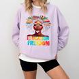 Education Is Freedom Afro Books Comfort Colors Sweatshirt Crimson