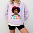 Education Is Freedom History Girl Women Book Lover Comfort Colors Sweatshirt Crimson
