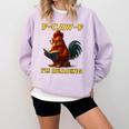 F-CAW-F I'm Reading Chicken Book Lover Introvert Meme Comfort Colors Sweatshirt Crimson