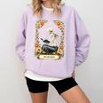Floral Tarot Card The Reader Skeleton Reading Book Comfort Colors Sweatshirt Crimson Floral Tarot Card The Reader Skeleton Reading Book Comfort Colors Sweatshirt Crimson